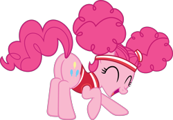 Size: 6000x4180 | Tagged: safe, artist:slb94, pinkie pie, earth pony, pony, buckball season, absurd resolution, clothes, cute, diapinkes, eyes closed, face down ass up, pinktails pie, plot, simple background, smiling, solo, transparent background, vector