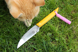 Size: 5184x3456 | Tagged: safe, artist:mlodygniewny13, fluttershy, cat, craft, irl, knife, my little arsenal, photo