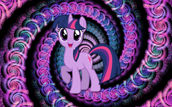 Size: 1920x1200 | Tagged: safe, artist:kram666, artist:xpesifeindx, derpibooru exclusive, derpibooru import, edit, editor:mfg637, twilight sparkle, unicorn, 16:10, fractal, psychedelic, solo, spiral, spiral background, vector, wallpaper, wallpaper edit