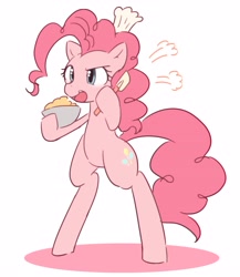 Size: 2899x3345 | Tagged: safe, artist:akainu_pony, pinkie pie, pony, bipedal, chef's hat, food, hat, solo, spatula