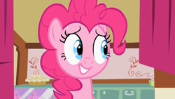 Size: 1280x720 | Tagged: safe, screencap, pinkie pie, earth pony, pony, female, mare, pink coat, pink mane, reaction image