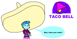 Size: 1908x958 | Tagged: safe, artist:samueljcollins1990, sonata dusk, equestria girls, rainbow rocks, employee, food, sombrero, sonataco, taco, taco bell, waitress