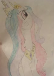 Size: 1535x2154 | Tagged: safe, princess celestia, alicorn, pony, cute, drawing, older, solo, traditional art