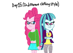 Size: 1600x1172 | Tagged: safe, artist:ktd1993, pinkie pie, sonata dusk, equestria girls, alternate clothes, female, lesbian, pinata (ship), shipping