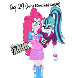 Size: 1700x1738 | Tagged: safe, artist:ktd1993, pinkie pie, sonata dusk, equestria girls, carrying, female, lesbian, pinata (ship), shipping