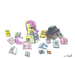 Size: 3281x2520 | Tagged: safe, artist:endlesswire94, fluttershy, pegasus, pony, book, cute, filly, filly fluttershy, foal, reading, shyabetes, solo, storybook, younger