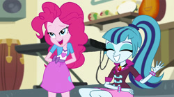 Size: 2000x1122 | Tagged: safe, artist:ktd1993, edit, edited screencap, screencap, pinkie pie, sonata dusk, dance magic, equestria girls, rainbow rocks, spoiler:eqg specials, female, lesbian, pinata (ship), shipping