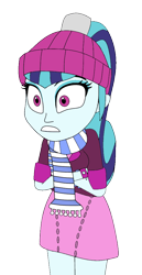 Size: 484x938 | Tagged: safe, artist:pokemonftw354, sonata dusk, equestria girls, beanie, christmas, clothes, dazzling, hat, holiday, scarf, simple background, transparent background, winter