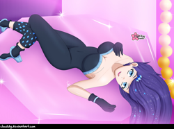 Size: 1280x952 | Tagged: safe, alternate version, artist:clouddg, rarity, better together, equestria girls, the other side, bare shoulders, beautiful, beautisexy, bedroom eyes, bodysuit, breasts, cleavage, clothes, eyeshadow, female, gloves, human coloration, lidded eyes, looking at you, makeup, raritits, sexy, smiling, solo, strapless, stupid sexy rarity, unitard