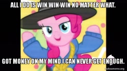 Size: 800x449 | Tagged: safe, edit, edited screencap, screencap, pinkie pie, earth pony, pony, testing testing 1-2-3, all i do is win, caption, dj khaled, image macro, meme, rapper pie, song reference, watermark