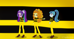 Size: 1351x723 | Tagged: safe, artist:rainbow15s, adagio dazzle, aria blaze, sonata dusk, equestria girls, dazzling, the daltons, the dazzlings