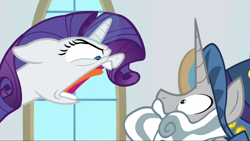 Size: 1920x1080 | Tagged: safe, screencap, rarity, star swirl the bearded, pony, unicorn, friendship university, angry, female, hat, male, mare, rage, rarity is not amused, screaming, shocked, shouting rarity, stallion, unamused