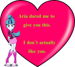 Size: 999x890 | Tagged: safe, edit, edited screencap, screencap, sonata dusk, equestria girls, rainbow rocks, blatant lies, blushing, dare, heart, holiday, implied aria blaze, lasty's hearts, op is a cuck, op is trying to start shit, simple background, transparent background, valentine, valentine's day