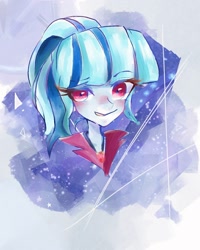 Size: 1024x1280 | Tagged: safe, artist:naginiko, sonata dusk, equestria girls, bust, cute, female, gem, looking at you, siren gem, smiling, solo, sonatabetes, wingding eyes