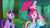 Size: 1280x720 | Tagged: safe, derpibooru import, screencap, pinkie pie, rainbow dash, twilight sparkle, twilight sparkle (alicorn), alicorn, earth pony, pegasus, pony, the mean 6, female, forest, mare, smiling