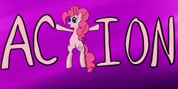 Size: 2000x1000 | Tagged: safe, artist:darelith, pinkie pie, earth pony, pony, female, mare, newbie artist training grounds, pink coat, pink mane, solo