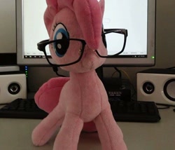 Size: 720x615 | Tagged: artist needed, safe, pinkie pie, business, businessmare, glasses, irl, photo, plushie, solo