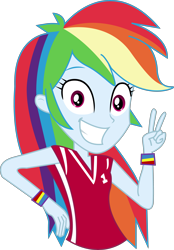 Size: 3481x5011 | Tagged: safe, artist:marcorois, derpibooru import, rainbow dash, better together, equestria girls, holidays unwrapped, absurd resolution, clothes, cute, female, looking at you, simple background, smiling, solo, transparent background, vector, wristband