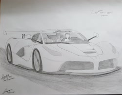 Size: 3402x2660 | Tagged: safe, artist:forzaveteranenigma, rarity, equestria girls, car, driving, ferrari, ferrarity, hypercar, laferrari, solo, supercar, traditional art