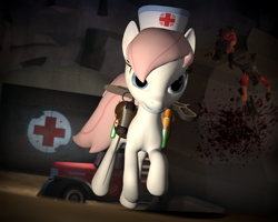 Size: 1280x1024 | Tagged: safe, artist:d0ntst0pme, nurse redheart, 3d, engineer, gmod, sniper