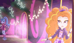 Size: 513x300 | Tagged: safe, screencap, adagio dazzle, aria blaze, sonata dusk, equestria girls, equestria girls series, find the magic, spoiler:eqg series (season 2), animated, converse, gif, imperfect loop, shoes, singing, taco dress, the dazzlings, the dazzlings have returned