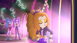 Size: 1920x1080 | Tagged: safe, screencap, adagio dazzle, aria blaze, sonata dusk, better together, equestria girls, find the magic, adoragio, ariabetes, beautiful, converse, cute, eyes closed, female, shoes, singing, sneakers, sonatabetes, spiked wristband, taco dress, the dazzlings, the dazzlings have returned, trio, trio female, wristband