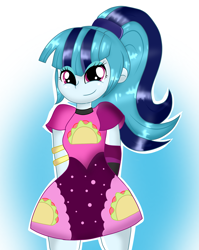 Size: 2343x2941 | Tagged: safe, artist:doraeartdreams-aspy, sonata dusk, better together, equestria girls, find the magic, female, solo, taco dress