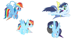 Size: 1480x790 | Tagged: safe, artist:cskazumi, artist:selenaede, derpibooru import, rainbow dash, soarin', oc, oc:electric storm, oc:rainbow prism, pegasus, pony, base used, brother and sister, colt, family, father and child, father and daughter, father and son, female, filly, male, mother and child, mother and daughter, mother and son, offspring, parent and child, parent:rainbow dash, parent:soarin', parents:soarindash, pegasus oc, shipping, siblings, simple background, soarindash, straight, transparent background, wings
