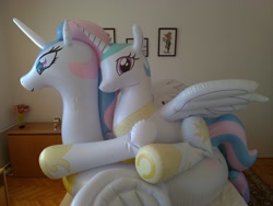 Size: 4032x3024 | Tagged: safe, artist:arniemkii, princess celestia, alicorn, horse, pony, unicorn, bootleg, female, hongyi, inflatable, inflatable toy, inflation, mare, my little pony, pool toy