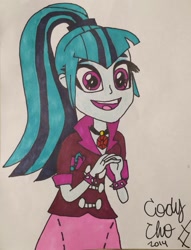 Size: 781x1023 | Tagged: safe, artist:dachosta, sonata dusk, equestria girls, solo, traditional art