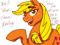 Size: 520x390 | Tagged: safe, artist:sessomesmaru, applejack, earth pony, pony, doodle or die, female, mare, solo