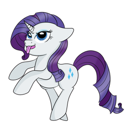 Size: 894x894 | Tagged: safe, artist:rainbowtashie, rarity, pony, unicorn, simple background, solo, tongue out, transparent background