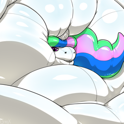 Size: 1000x1000 | Tagged: safe, artist:grinex, princess celestia, alicorn, inflatable pony, pony, blimpestia, hyper inflation, inflatable, inflation, solo, wat