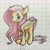 Size: 1856x1856 | Tagged: safe, artist:unousaya, fluttershy, pegasus, pony, blushing, cute, graph paper, looking at you, simple background, smiling, solo, traditional art