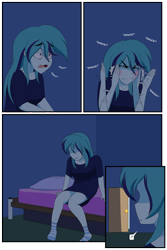 Size: 1500x2250 | Tagged: safe, artist:jase1505, sonata dusk, series:dusk oceanos, equestria girls, bed, comic, no dialogue, panting, scared, slap, sweat