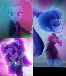 Size: 2880x3348 | Tagged: safe, screencap, adagio dazzle, aria blaze, sonata dusk, better together, equestria girls, find the magic, collage, the dazzlings