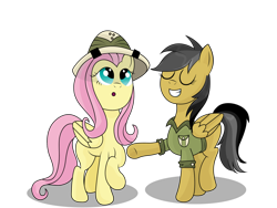 Size: 1280x960 | Tagged: safe, artist:moonlightfan, daring do, fluttershy, pegasus, pony, simple background, transparent background