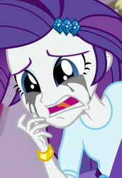 Size: 561x816 | Tagged: safe, screencap, rarity, dance magic, equestria girls, spoiler:eqg specials, bracelet, cropped, crying, female, jewelry, makeup, marshmelodrama, mascara, mascarity, running makeup, solo