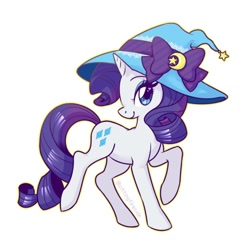 Size: 1080x1080 | Tagged: safe, artist:anzicorn, rarity, pony, unicorn, female, hat, looking at you, mare, simple background, solo, transparent background, witch hat