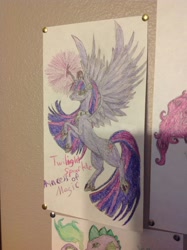 Size: 1024x1371 | Tagged: safe, artist:crazyaniknowit, derpibooru import, twilight sparkle, twilight sparkle (alicorn), alicorn, pony, female, mare, solo, traditional art