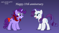 Size: 3999x2249 | Tagged: safe, artist:metalhead97, rarity, sparkler (g1), pony, unicorn, 35th anniversary, anniversary, self ponidox, show accurate