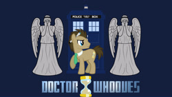 Size: 2120x1192 | Tagged: safe, artist:dachosta, artist:theseventhstorm, derpibooru import, edit, doctor whooves, crossover, doctor who, wallpaper