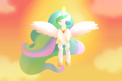 Size: 3000x2000 | Tagged: safe, artist:vcm1824, princess celestia, alicorn, pony, magic, raising the sun, solo