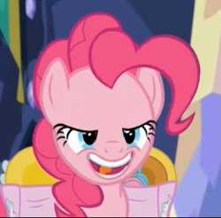 Size: 1317x1295 | Tagged: safe, screencap, pinkie pie, pony, every little thing she does, faic, solo