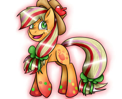 Size: 1485x1200 | Tagged: safe, artist:saundveyvpay, applejack, earth pony, pony, rainbow power, rainbow power-ified, solo