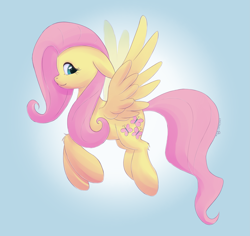 Size: 3507x3317 | Tagged: safe, artist:replacer808, fluttershy, pegasus, pony, floppy ears, flying, smiling, solo