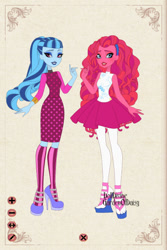 Size: 400x600 | Tagged: safe, artist:ktd1993, pinkie pie, sonata dusk, equestria girls, ever after high, female, lesbian, pinata (ship), shipping