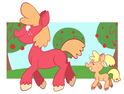 Size: 930x705 | Tagged: safe, artist:typhwosion, applejack, big macintosh, earth pony, pony, braces, male, simple background, stallion, transparent background