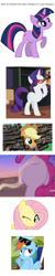 Size: 1090x5500 | Tagged: safe, derpibooru import, edit, edited screencap, screencap, applejack, fluttershy, pinkie pie, rainbow dash, rarity, twilight sparkle, earth pony, pegasus, pony, unicorn, rarity takes manehattan, too many pinkie pies, mane six, nose wrinkle, one eye closed, shrug, wink