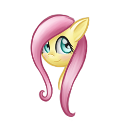 Size: 3600x3600 | Tagged: safe, artist:thecheeseburger, fluttershy, pegasus, pony, bust, looking away, looking up, portrait, simple background, smiling, solo, transparent background